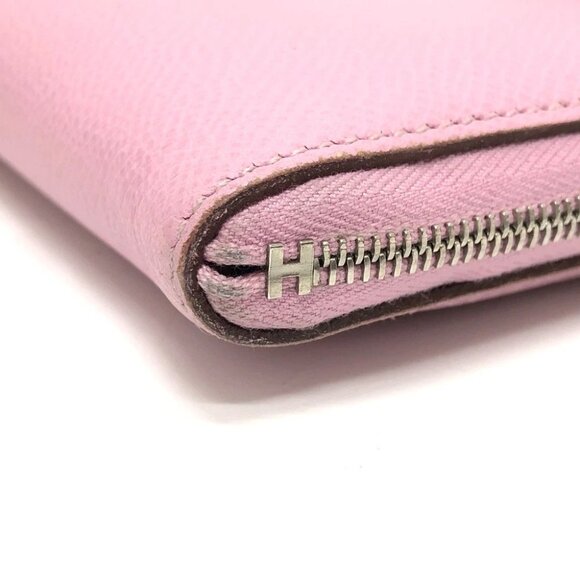 HERMES remix combine duo Long Wallet Epsom Mauve Sylvestre x Lime pink/yellow - Picture 15 of 16
